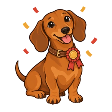 Illustration of a happy Dachshund