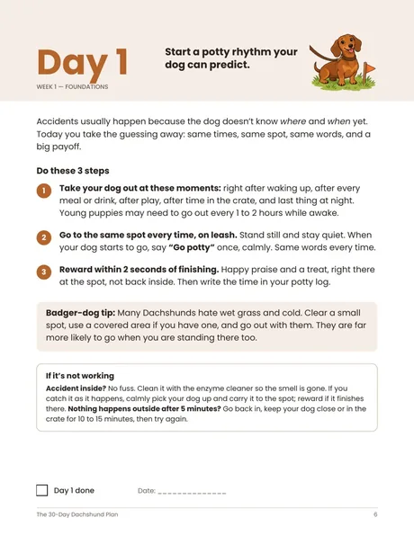 A day page from inside the plan